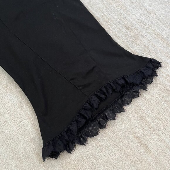 Elegant Black Lace Trim Skirt - Picture 9 of 11